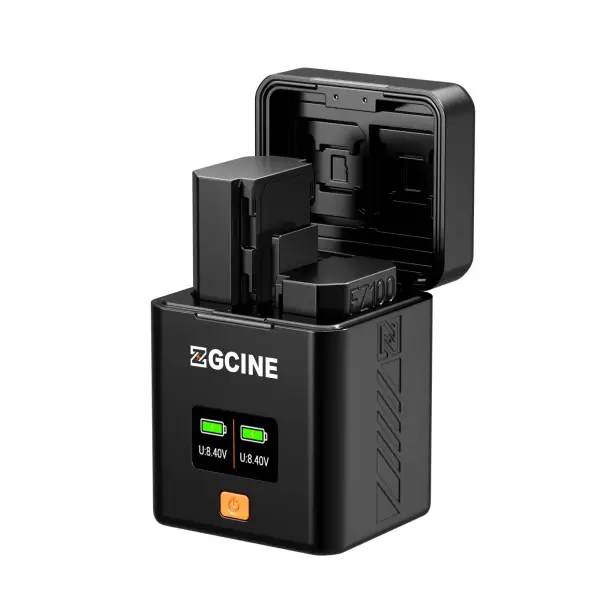 Зарядный кейс ZGCINE PS-FZ100 подключенный к сети