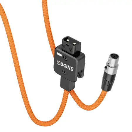 Кабель питания ZGCINE DTAP DT-MX для 4-контактного mini XLR — оба коннектора под углом, оранжевая оплётка