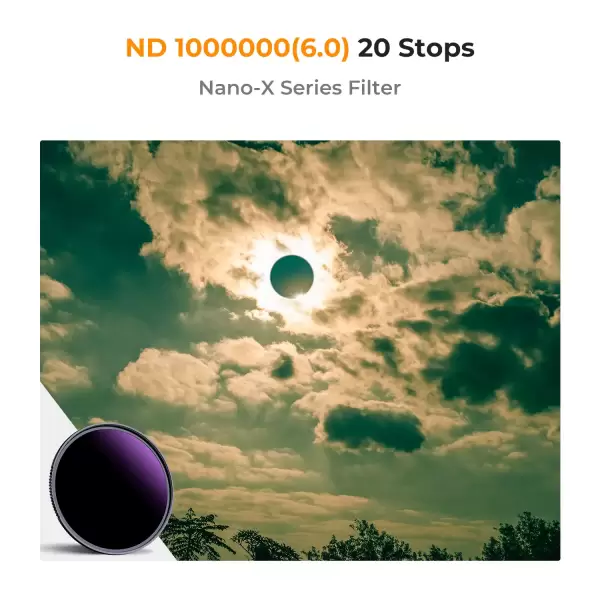 Фильтр K&F Concept NANO X ND1000000 (20 stops) 55 мм Фильтр K&F Concept NANO X ND1000000 (20 stops) 55 мм