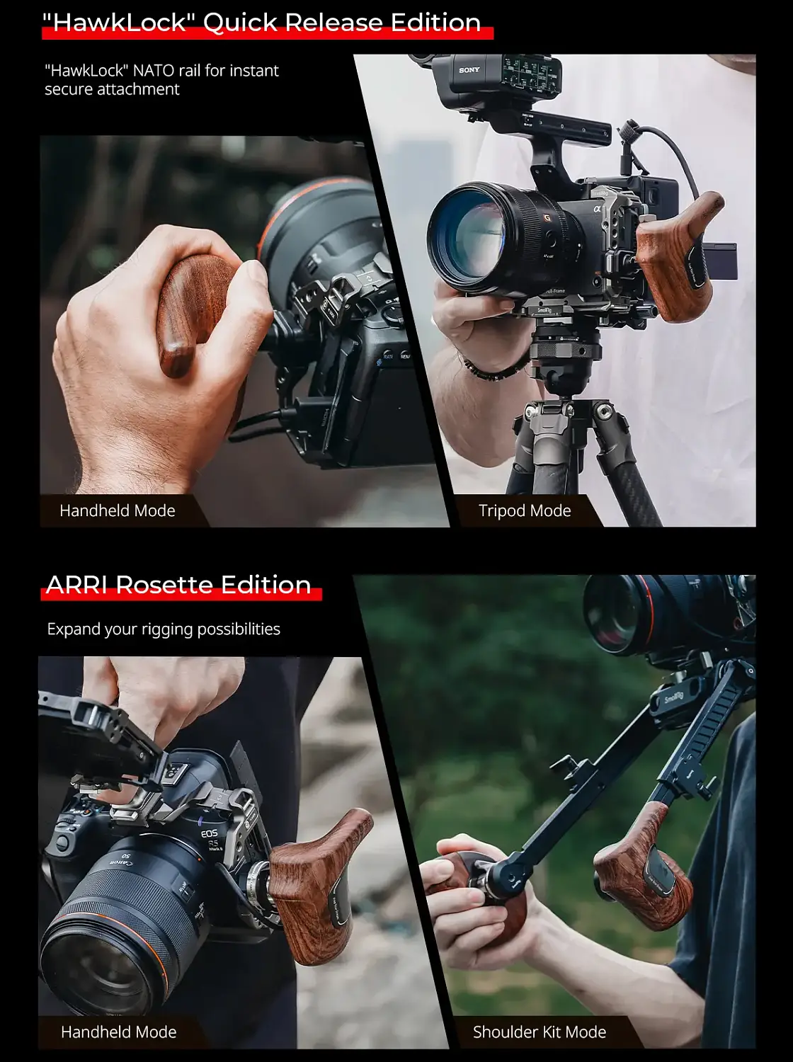 Ручка SmallRig ImageGrip Series Wooden Handle NATO (Левая сторона) 5161