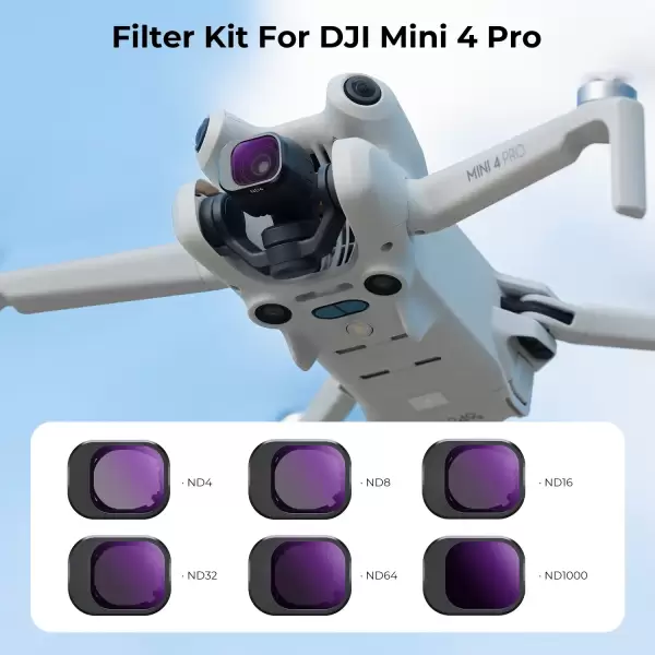 Комплект фильтров K&F concept ND (ND4 + ND8 + ND16 + ND32 + ND64 + ND1000) для DJI Mini 4 Pro Комплект фильтров K&F concept ND (ND4 + ND8 + ND16 + ND32 + ND64 + ND1000) для DJI Mini 4 Pro