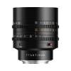 Объектив TTartisan 85 мм T2.1 Full Frame Cine Dual-Bokeh для Canon EOS R — вид сбоку на белом фоне, шкалы фокуса и диафрагмы