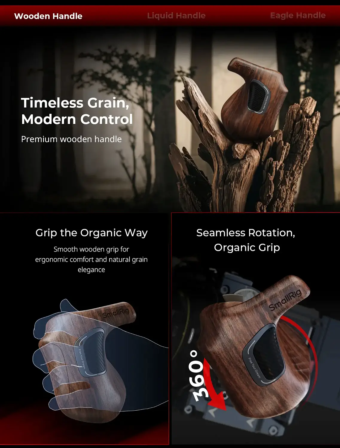Ручка SmallRig ImageGrip Series Wooden Handle NATO (Левая сторона) 5161
