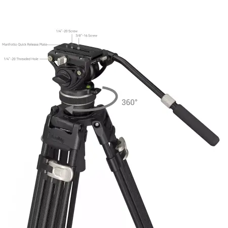 SmallRig Heavy-Duty Carbon Fiber Tripod AD-100