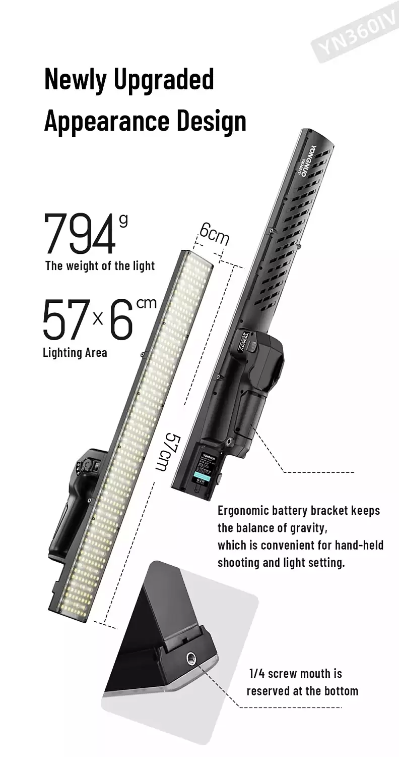Светодиодный свет Yongnuo YN360 IV 2000-10000К, RGB с шторками