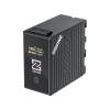 Аккумулятор ZGCINE NPF970 — вид в три четверти с OLED-экраном, белый фон