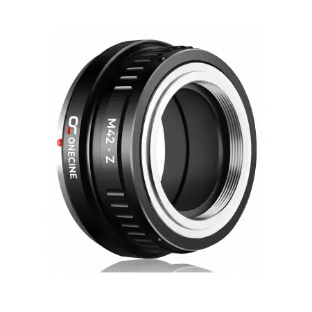Переходное кольцо OneCine M42-Z, вид сбоку с маркировкой и логотипом