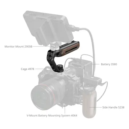 Ручка SmallRig Wooden Top Handle 1/4'', ARRI 3/8