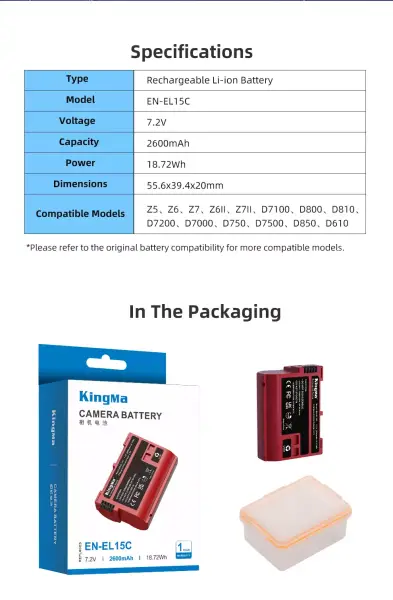 Аккумулятор Kingma En-El15C