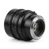 Объектив TTartisan 50 мм T2.1 Full Frame Cine Dual-Bokeh для L mount — лёжа, вид сзади на байонет L mount, белый фон