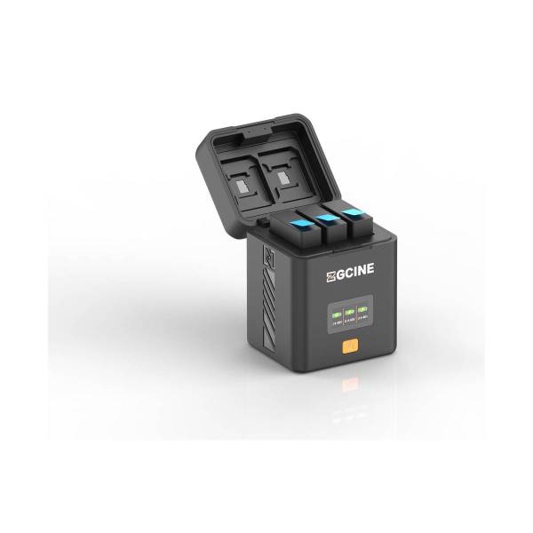 Зарядный кейс ZGCINE PS-GP13 для GoPro Hero13 с открытой крышкой на белом фоне