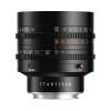 Объектив TTartisan 50 мм T2.1 Full Frame Cine Dual-Bokeh для L mount — вид сбоку на белом фоне, шкалы фокуса и диафрагмы