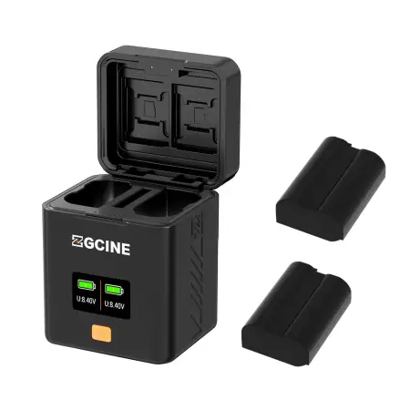 Зарядный кейс ZGCINE PS-EL15 для быстрой зарядки аккумулятора Nikon EN-EL15 на два аккумулятора