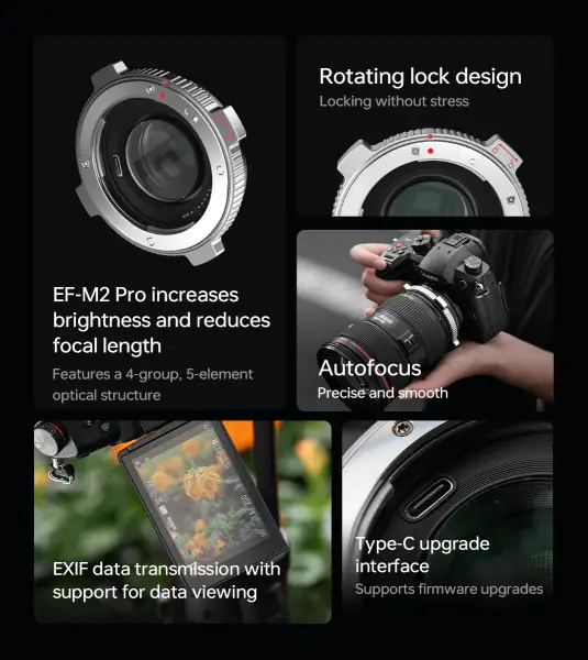 Переходное кольцо Viltrox EF-M2 Pro