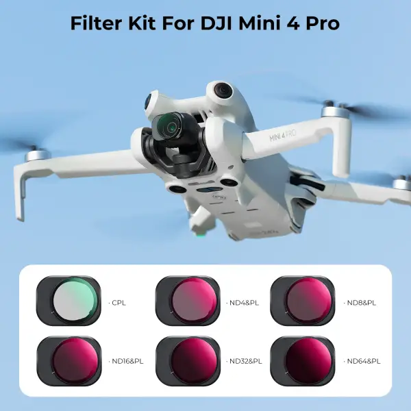 Комплект фильтров K&F concept (CPL, ND&PL CPL, ND4&PL, ND8&PL, ND16&PL, ND32&PL, ND64&PL) для DJI Mini 4 Pro