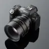 Объектив TTartisan 85 мм T2.1 Full Frame Cine Dual-Bokeh для Canon EOS R — установлен на камеру Canon EOS R: камера, объектив и отражение целиком по центру кадра