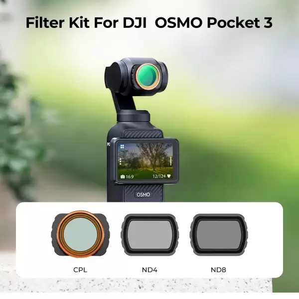 Набор фильтров K&F для DJI OSMO Pocket 3 CPL, ND4, ND8