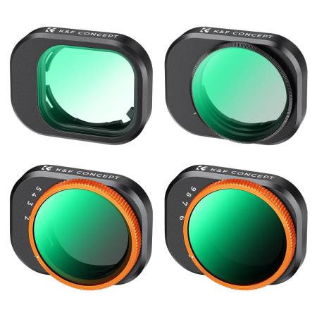 Комплект фильтров K&F concept VND + UV + CPL (CPL+UV+adjustable ND2-32+adjustable ND32-512) для DJI Mini 4 Pro