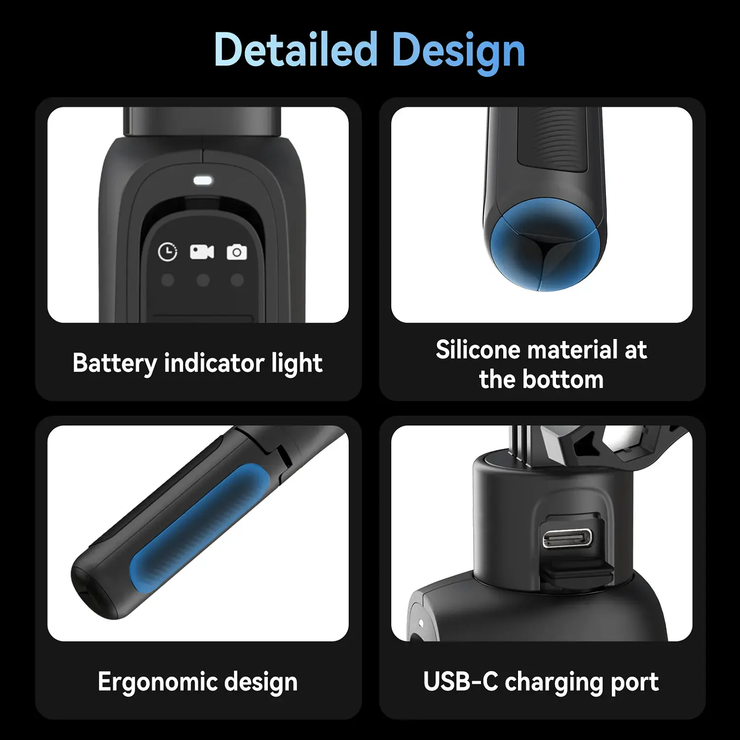 Штатив монопод Telesin S1-CSS-01-TGP с пультом и Power Bank 5000 мАч для GoPro 8, 9, 10, 11, 12, 13