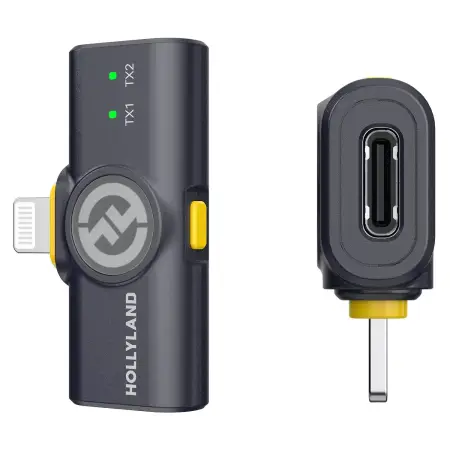 Радиосистема Hollyland Lark M2 Combo (Shine Charcoal) для камеры, телефона USB-C, Lightning