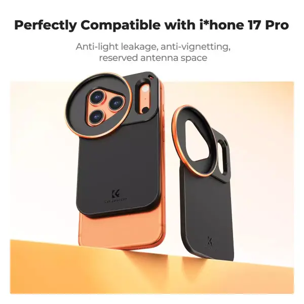Чехол K&F для iPhone 17 Pro с креплением для фильтра 58 мм