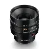 Объектив TTartisan 50 мм T2.1 Full Frame Cine Dual-Bokeh для Canon EOS R — вид сверху под углом, передняя линза и шкалы
