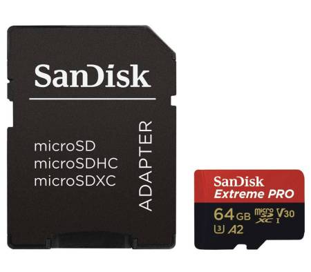 Карта памяти Sandisk Extreme Pro 64GB microSDXC 170MB/S UHS-I U3 A2 CL10 V30