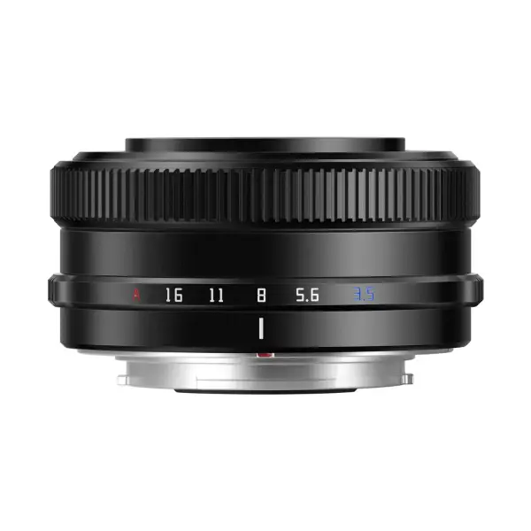 Объектив TTArtisan AF 14 мм F3.5 для Fuji X — вид сбоку, кольцо диафрагмы с положением A