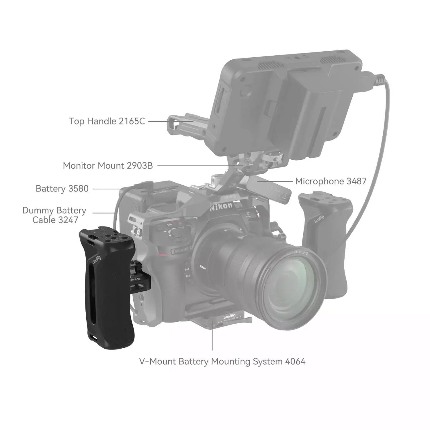 Ручка SmallRig Side Handle 1/4" 4015