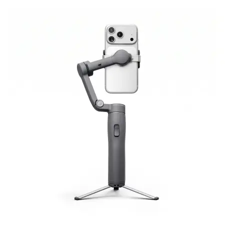 Стедикам DJI Osmo Mobile 8P для телефона, Creator Combo — вид сзади с примером установки телефона