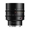 Объектив TTartisan 85 мм T2.1 Full Frame Cine Dual-Bokeh для Nikon Z — вид сбоку на белом фоне, шкалы фокуса и диафрагмы