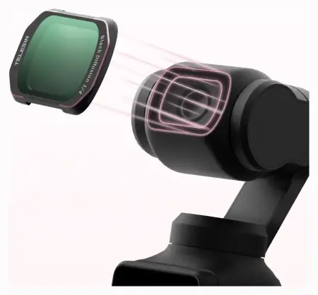 Магнитная посадка фильтра Telesin на объектив DJI Osmo Pocket