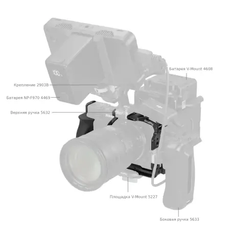 Клетка SmallRig 5904 в риге с монитором и питанием