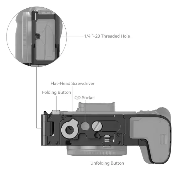L площадка SmallRig Foldable для Canon EOS R8 4211L площадка SmallRig Foldable для Canon EOS R8 4211
