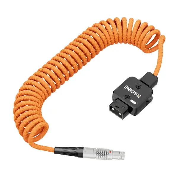 Кабель питания ZGCINE DT-LMS DTAP на Lemo 2-pin — кабель с растянутой пружиной, оба разъёма