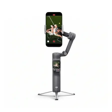 Стедикам DJI Osmo Mobile 8P для телефона, Advanced Tracking Combo — вид спереди с примером установки телефона