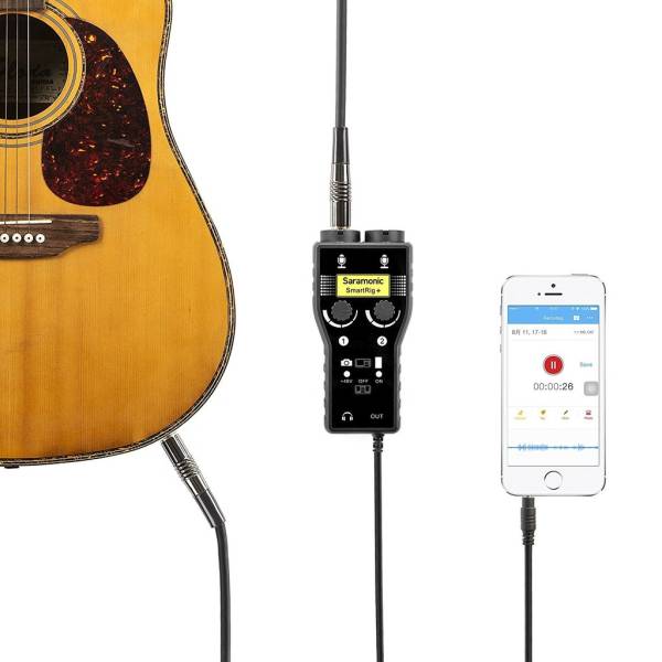 Аудио адаптер двухканальный Saramonic SmartRig+ для подключения XLR микрофонов к телефону