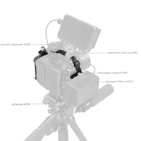 Клетка SmallRig 5810 в риге с монитором и питанием