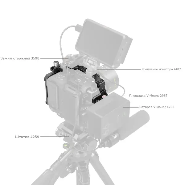 Клетка SmallRig 5810 в риге с монитором и питанием