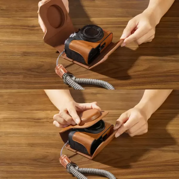 Кожаный чехол SmallRig для Canon PowerShot V1 (Коричневый) 5385