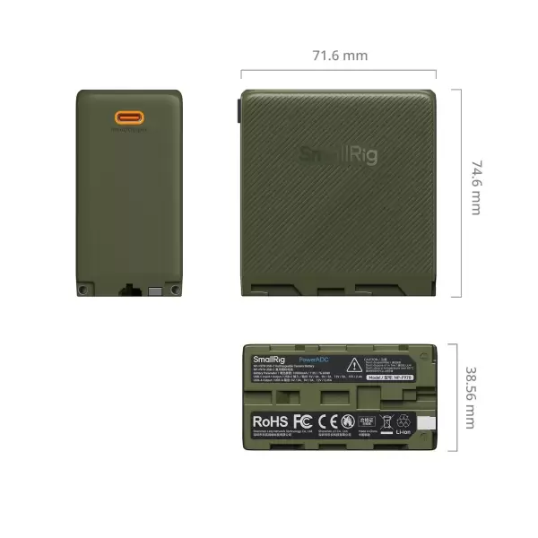 Аккумулятор SmallRig NP-F970 USB-C Green 4577