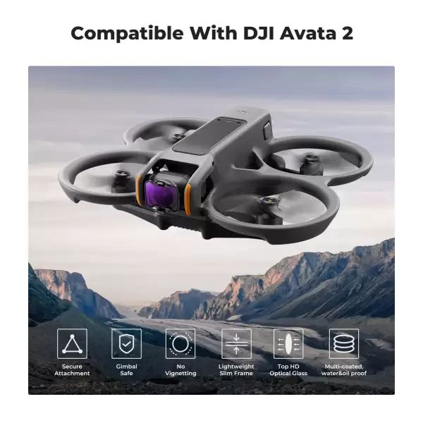 Комплект фильтров K&F CONCEPT ND (ND8+ND16+ND32+ND64) для DJI Avata 2 Комплект фильтров K&F CONCEPT ND (ND8+ND16+ND32+ND64) для DJI Avata 2