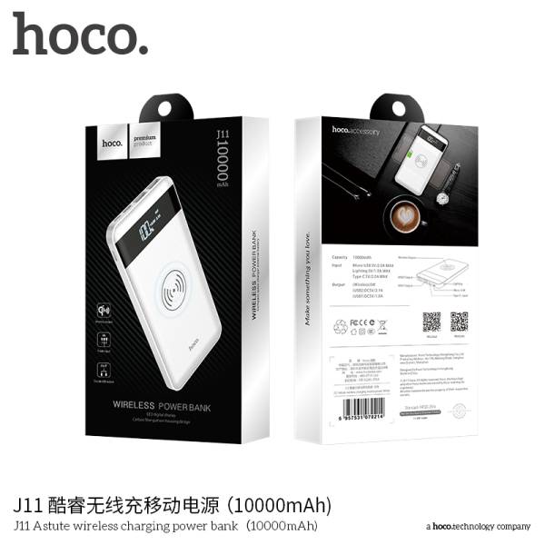 Внешний аккумулятор Hoco J11 10000 мАч с зарядкой по воздуху
