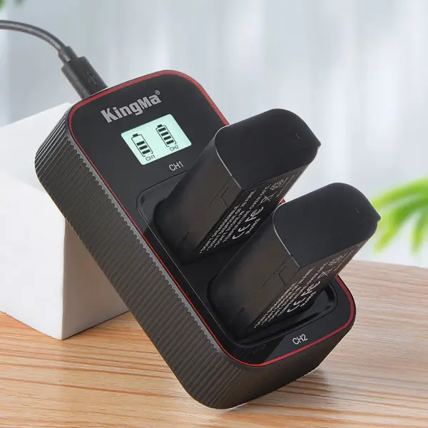 Зарядное Kingma BM058-BLK22 с двумя аккумуляторами Panasonic DMW-BLK22 в слотах