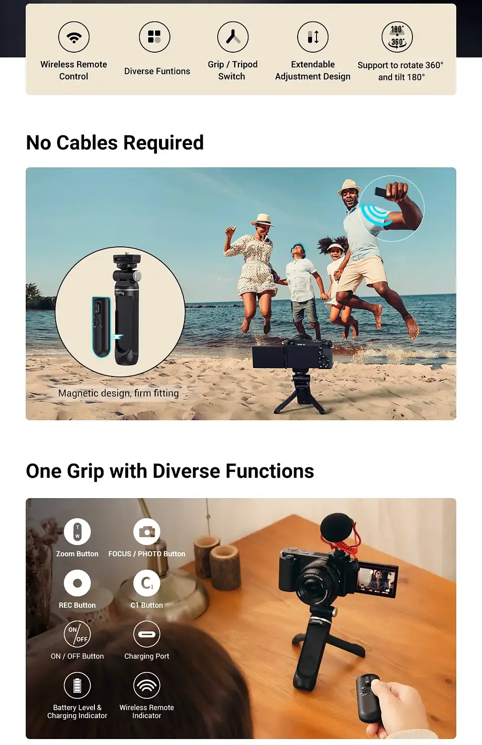 Пульт с треногой SmallRig SR-RG1 для Sony, Canon 3326 черный