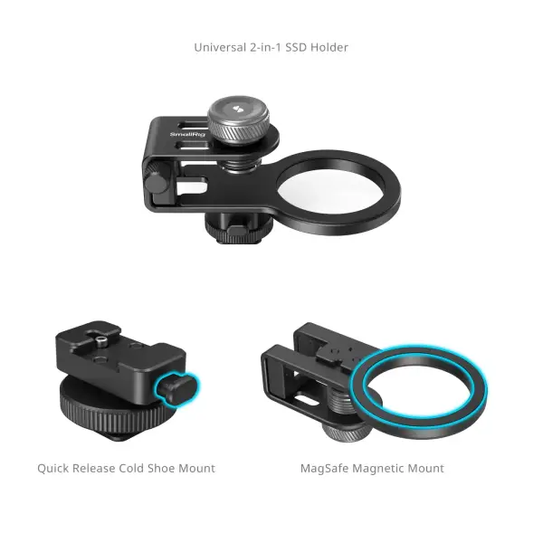 Универсальный держатель 2 в 1 SmallRig MagSafe, Cold Shoe Universal SSD Holder 4779